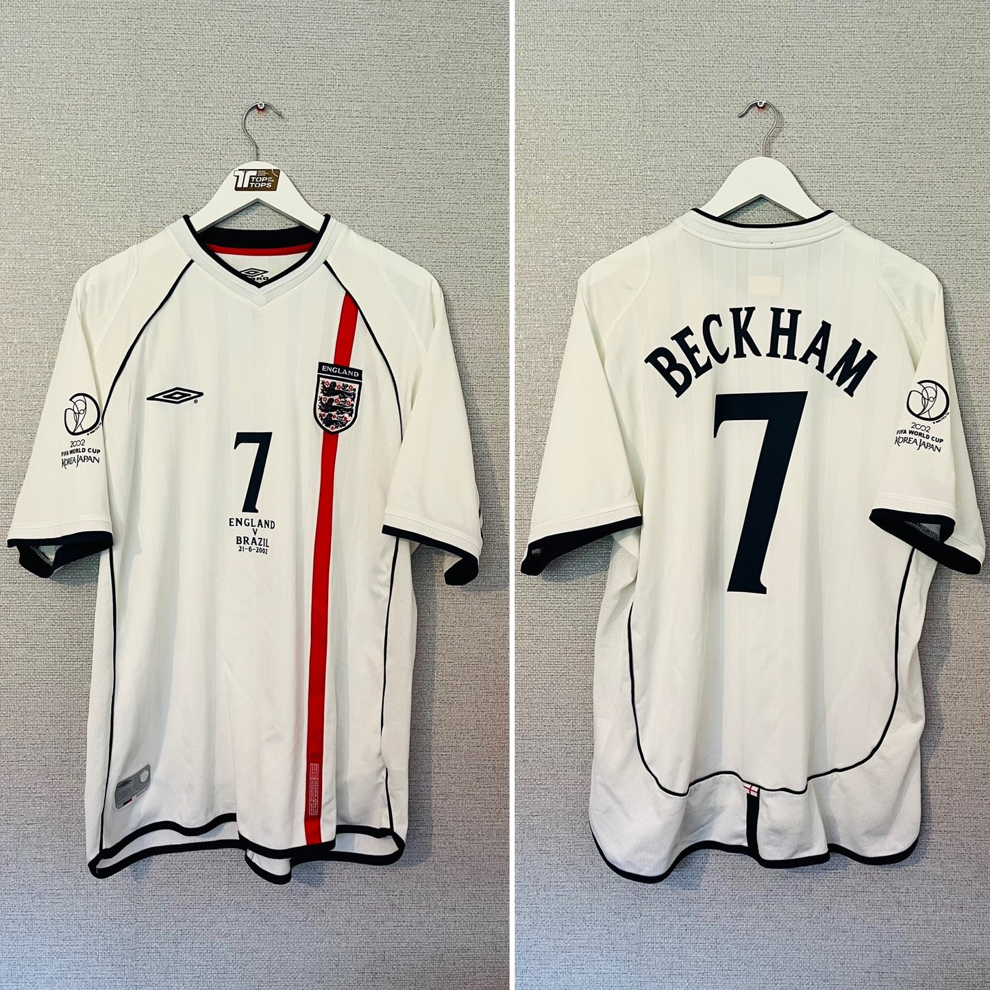 England home football shirt        W/C 2002 Beckham XL