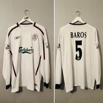 Liverpool away football shirt 2003/04 Baros XXL L/S