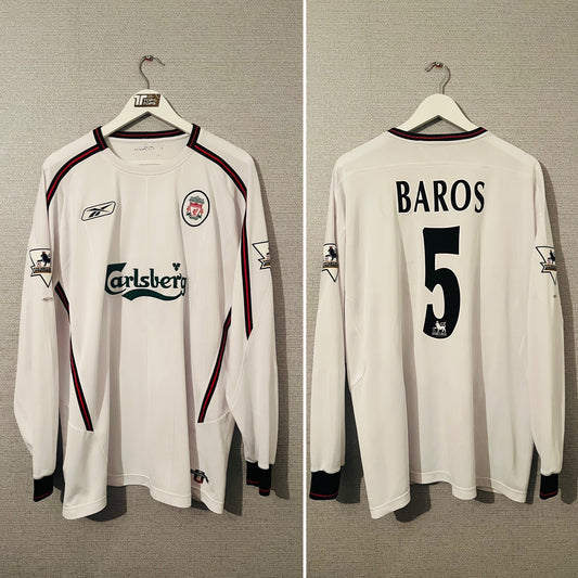 Liverpool away football shirt 2003/04 Baros XXL L/S