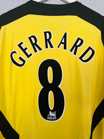 Liverpool away football shirt 2004/05 Gerrard Large L/S