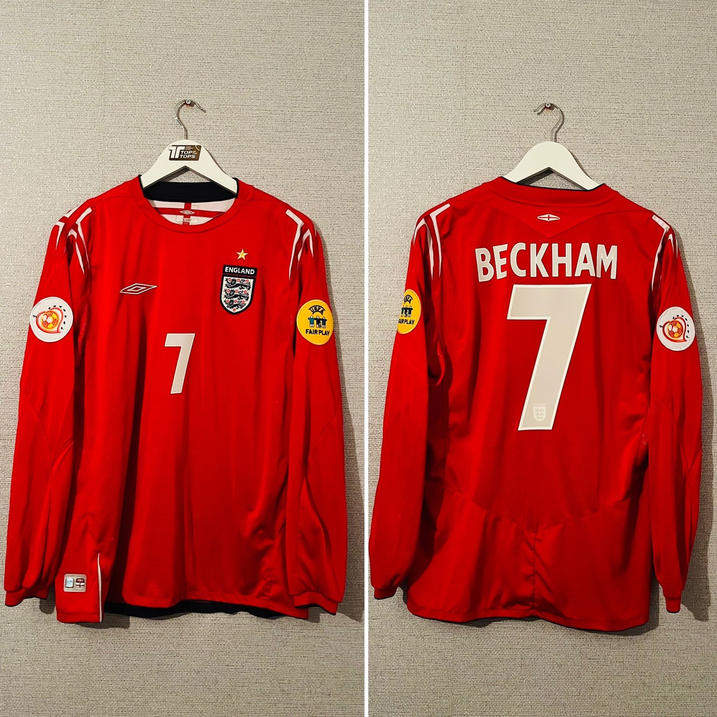 England away football shirt Euro 2004 Beckham Large