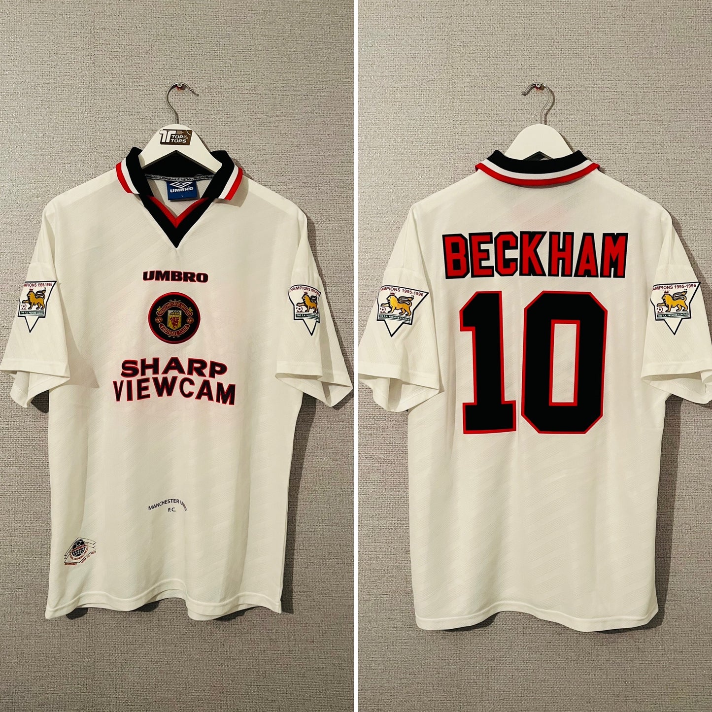 Manchester United away football shirt 1996/97 Beckham Large
