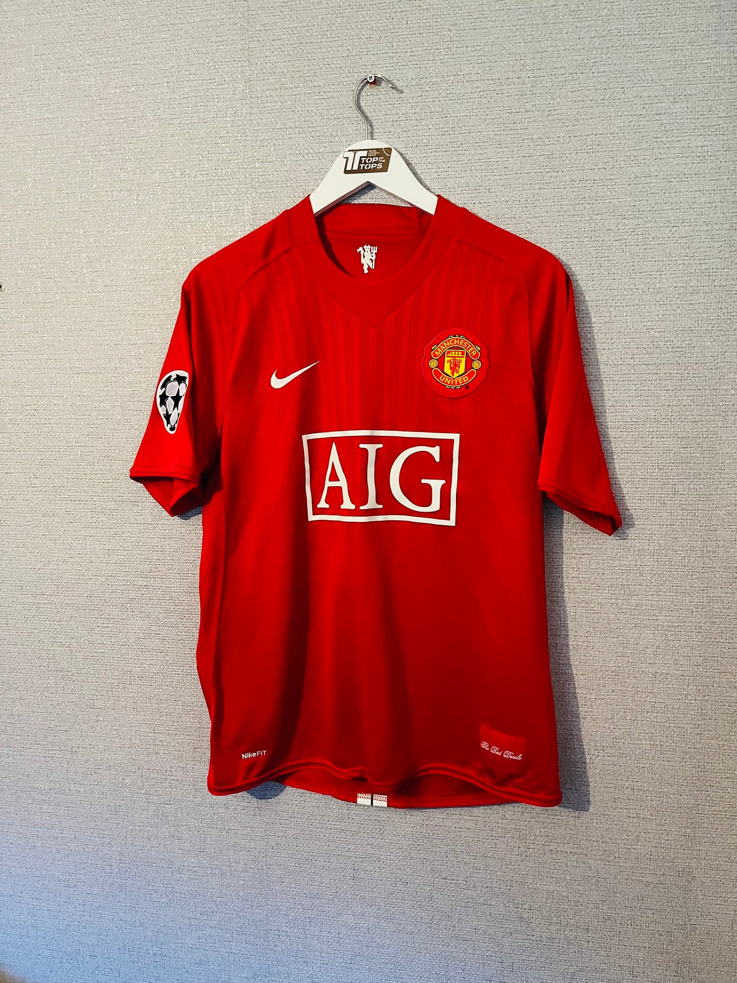 Manchester United home football shirt 2007/08 CR7 Medium