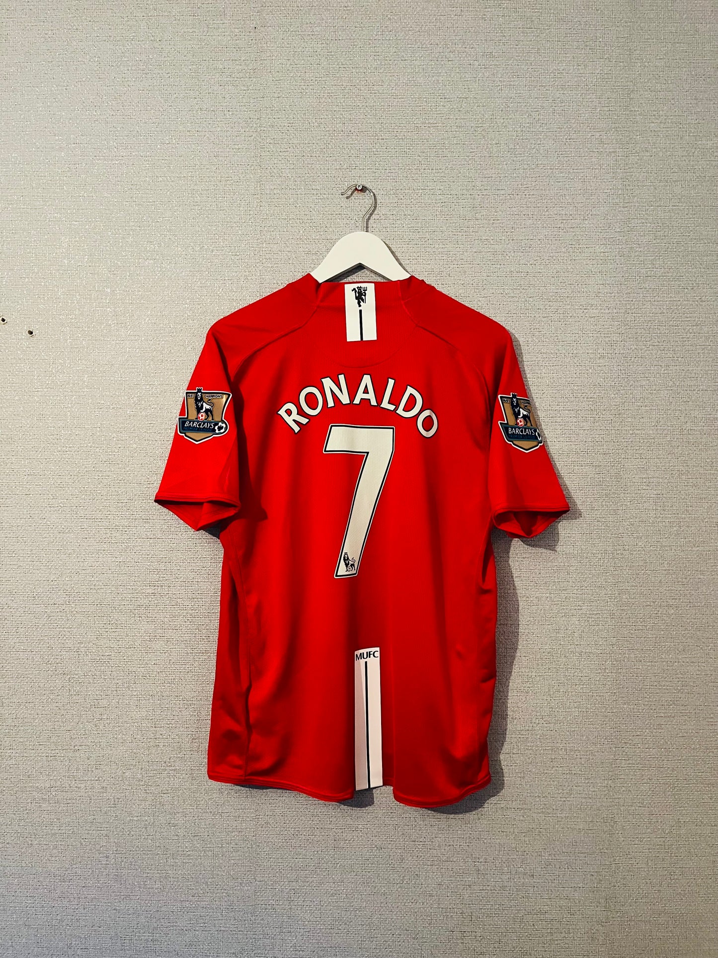 Manchester United home football shirt 2007/08 CR7 Large
