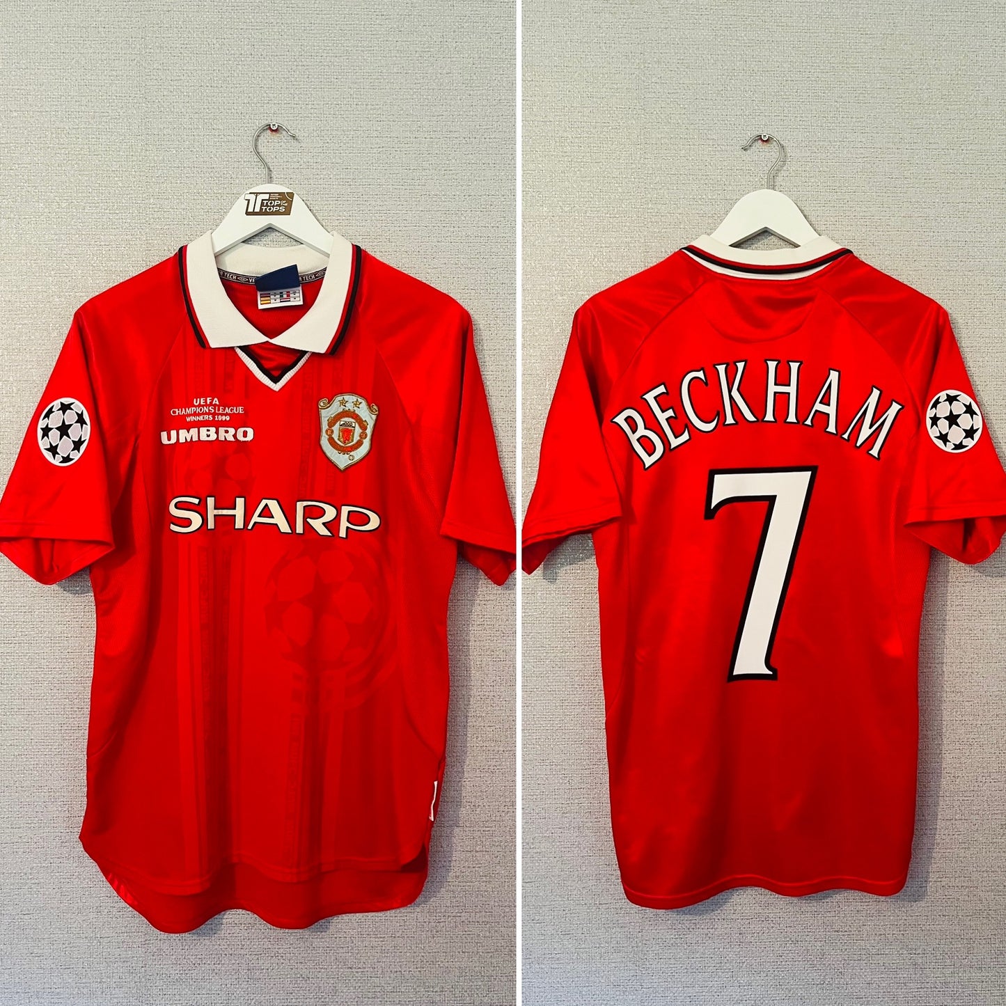Manchester United home football shirt 1999/2000 Beckham Medium