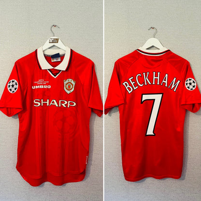 Manchester United home football shirt 1999/2000 Beckham Medium