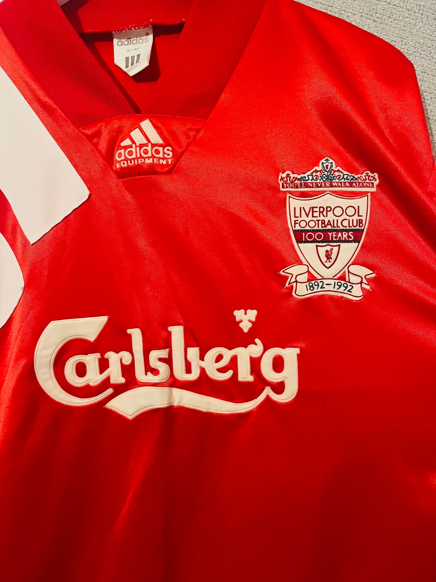 Liverpool home football shirt 1992/93 Centenary Large