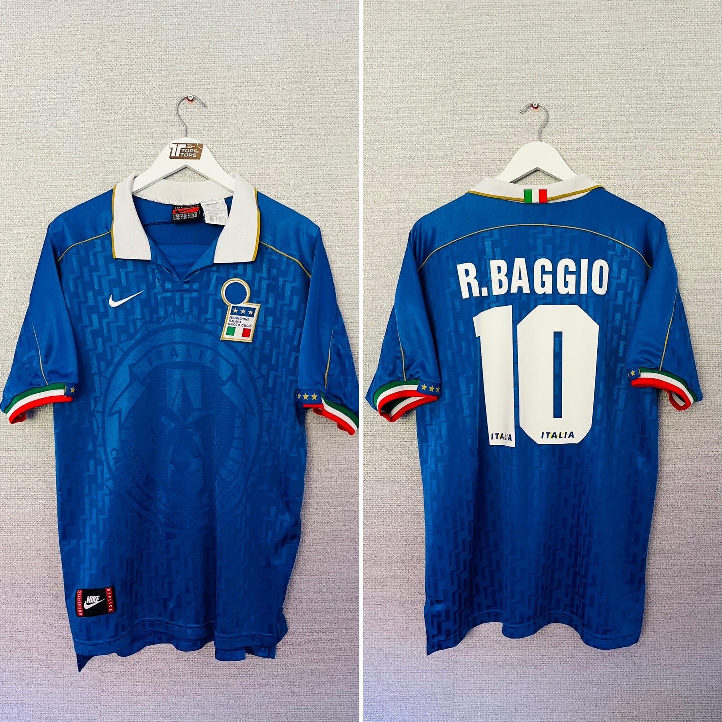 Italy home football shirt 1995/96 Baggio Large