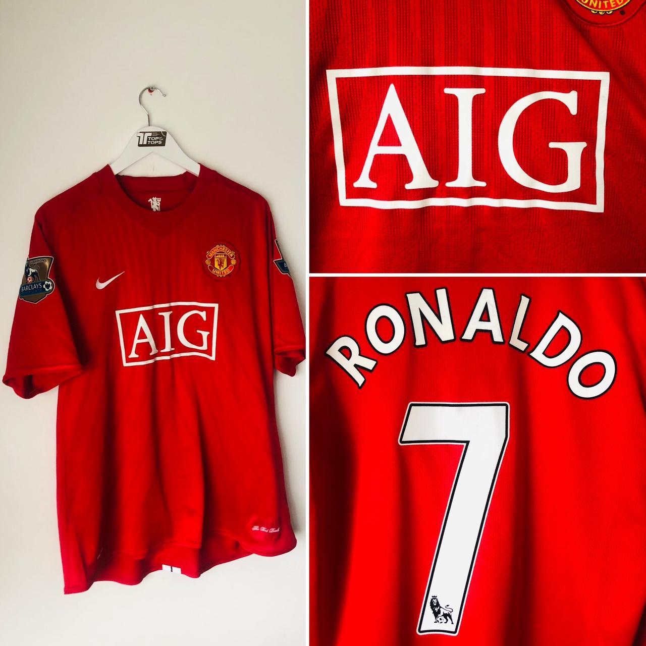 Manchester United 2007/2009 Red Home Football Shirt (XL)