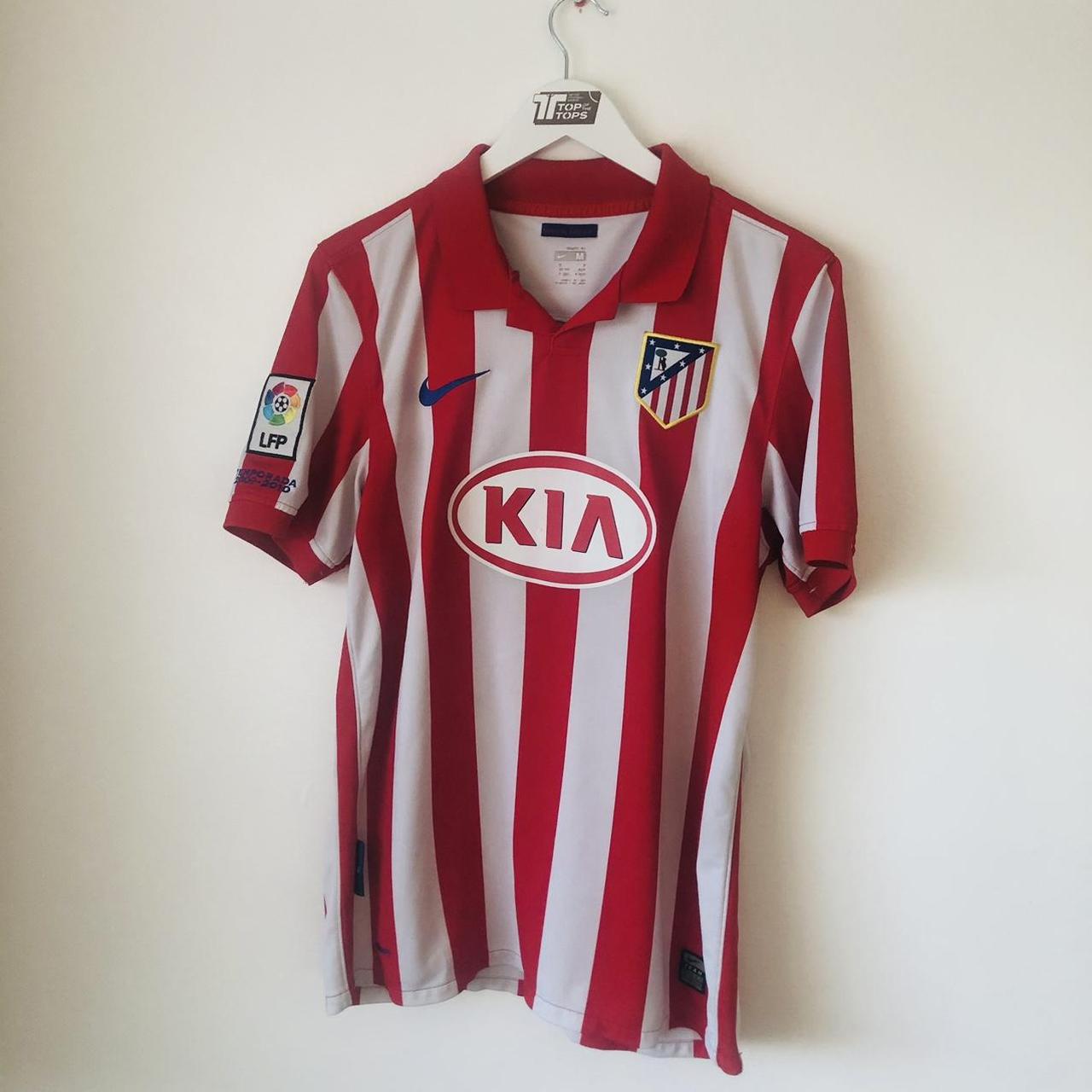 Atletico Madrid 2009/2010 Red & White Home Football Shirt (M)