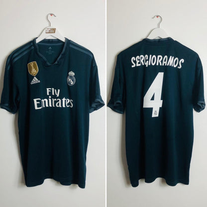 Real Madrid 2018/2019 Navy Away Football Shirt (XL)