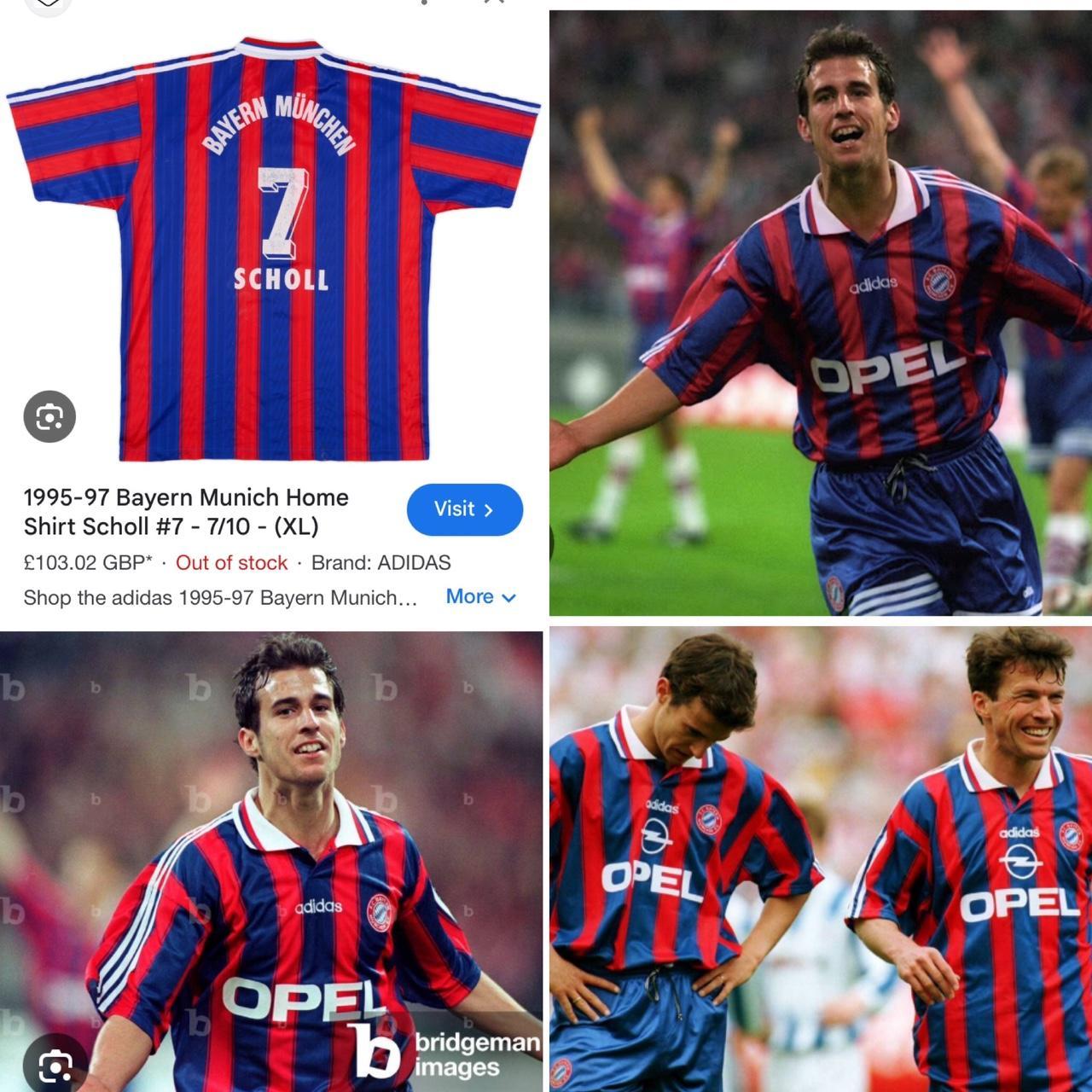 Bayern Munich 1995/1997 Red & Blue Home Football Shirt (S)