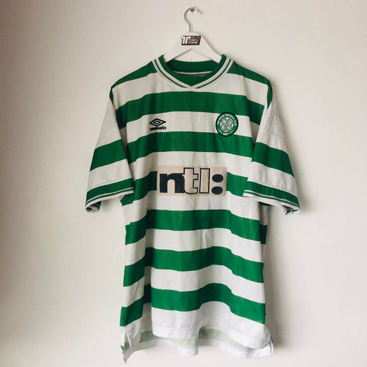 Celtic 1999/2001 Green & White Home Football Shirt (XXL)