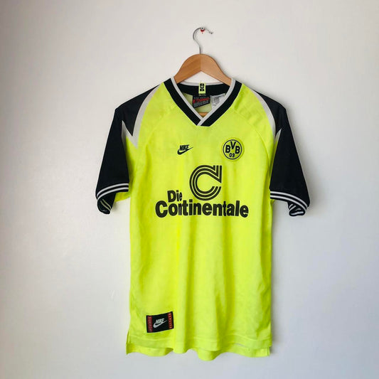 Borussia Dortmund 1995/1996 Green Home Football Shirt Boys (YXL)