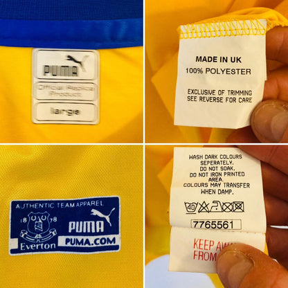 Everton 2002/2001 Yellow Away Football Shirt (L)