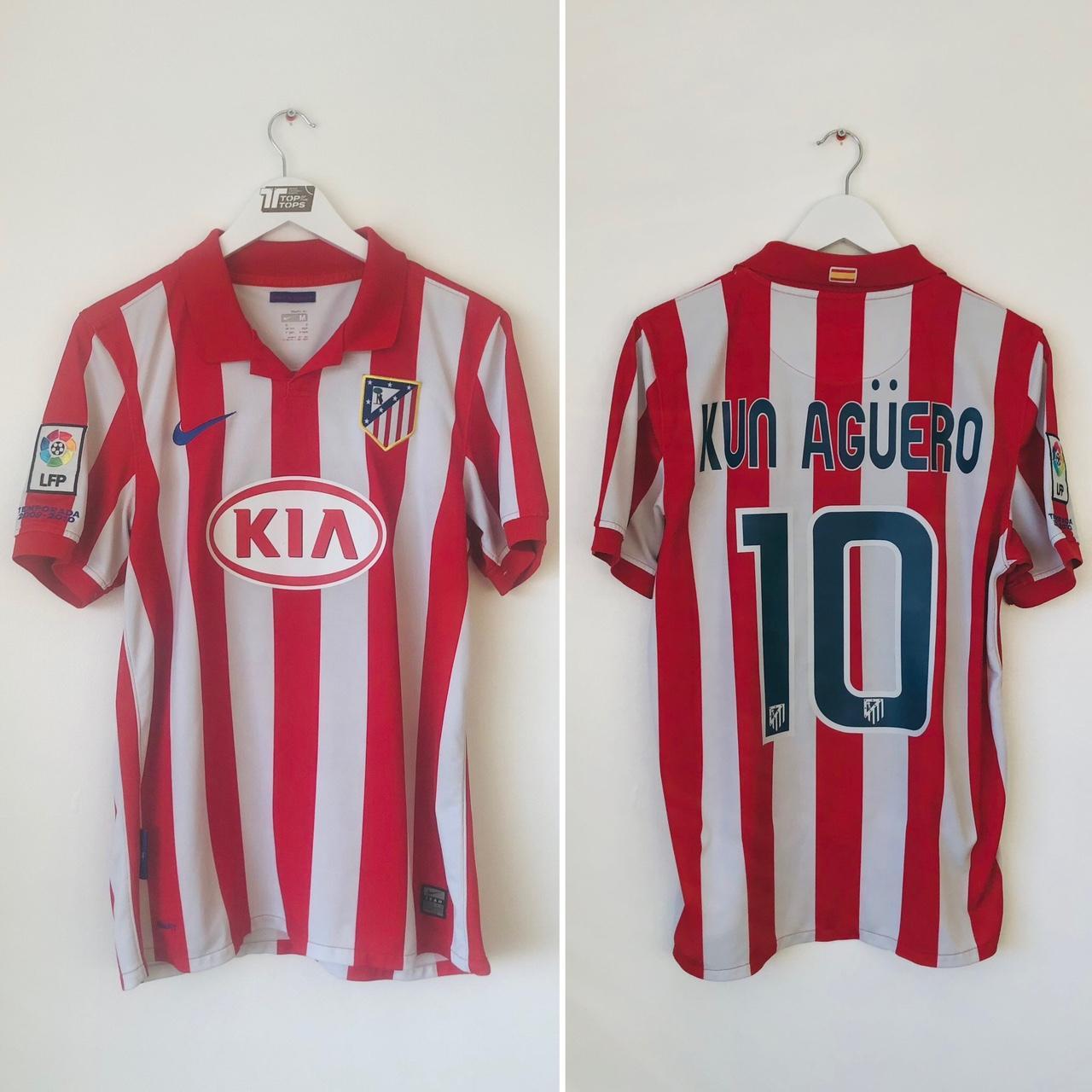 Atletico Madrid 2009/2010 Red & White Home Football Shirt (M)