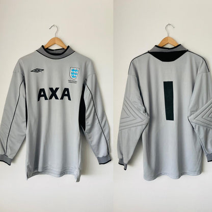 England 2000 Grey School Boys Goalkeeper Football Shirt (M)