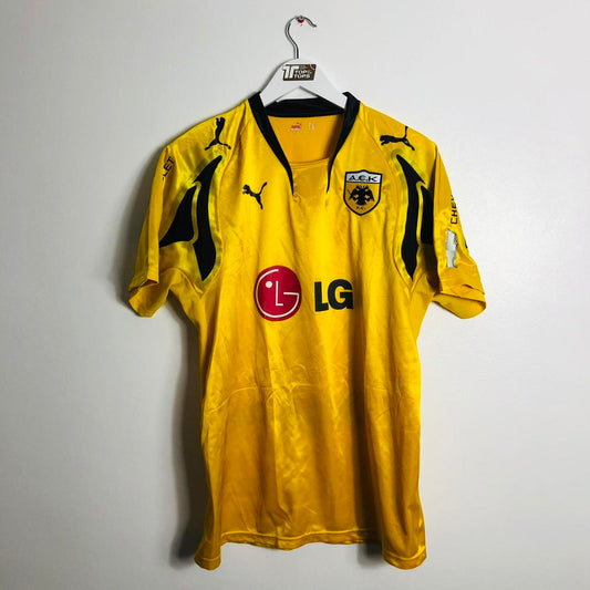 AEK Athens 2007/2008 Gold Home Football Shirt (L)