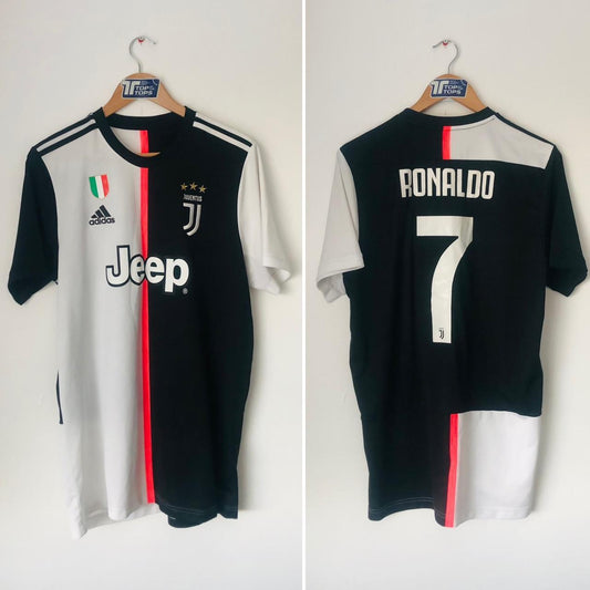 Juventus 2019/2020 Black & White Home Football Shirt (L)