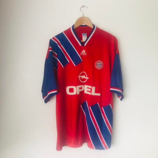 Bayern Munich 1993/1995 Red & Blue Home Football Shirt (XL)