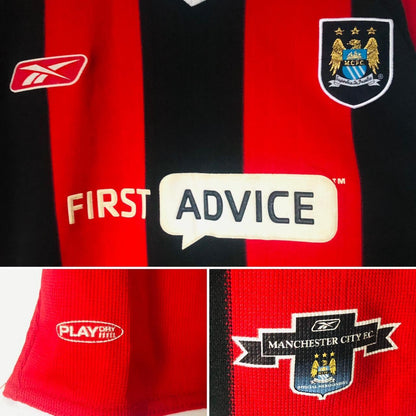 Manchester City 2003/2004 Red 7 Black Away Football Shirt (XL)