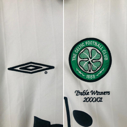 Celtic 2001/2002 White Away Football Shirt (XL)