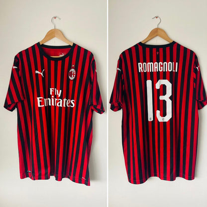 AC Milan 2019/2020 Red & Black Home Football Shirt (XXL)