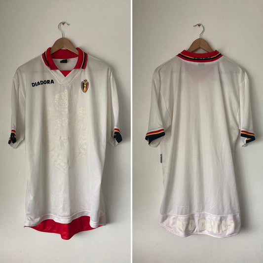 Belgium 1996/1998 White Away Football Shirt (XL)