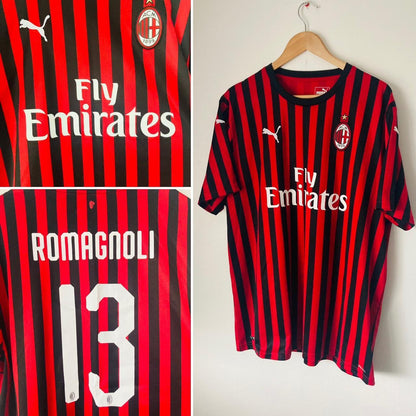 AC Milan 2019/2020 Red & Black Home Football Shirt (XXL)