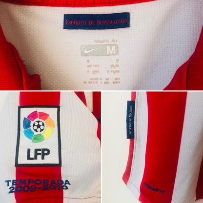 Atletico Madrid 2009/2010 Red & White Home Football Shirt (M)