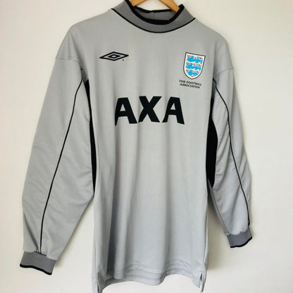 England 2000 Grey School Boys Goalkeeper Football Shirt (M)