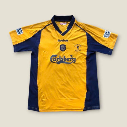Liverpool 2000/2001 Yellow & Navy Football Shirt (L)