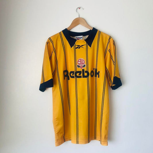 Bolton Wanderers 1994/1995 Yellow Away Football Shirt (M)