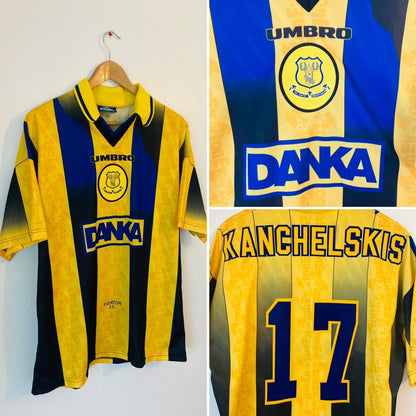 Everton 1996/1997 Yellow & Black Away Football Shirt (L)