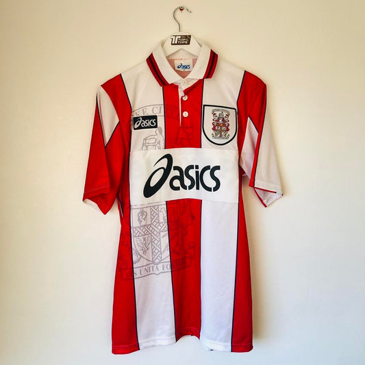 Stoke City 1995/1997 Red & White Home Football Shirt (M)