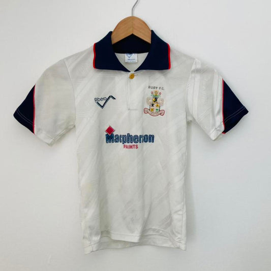 Bury 1990/1991 White Home Football Shirt (Child's 26/28)