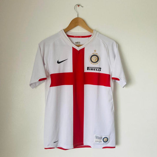 Inter Milan 2007/2008 White Home Football Shirt (YXL)