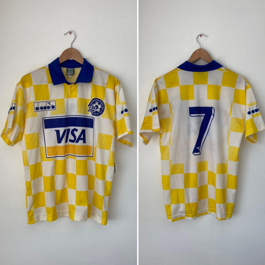 Maccabi Tel-Aviv 1994/1995 Yellow & White Home Football Shirt (M)