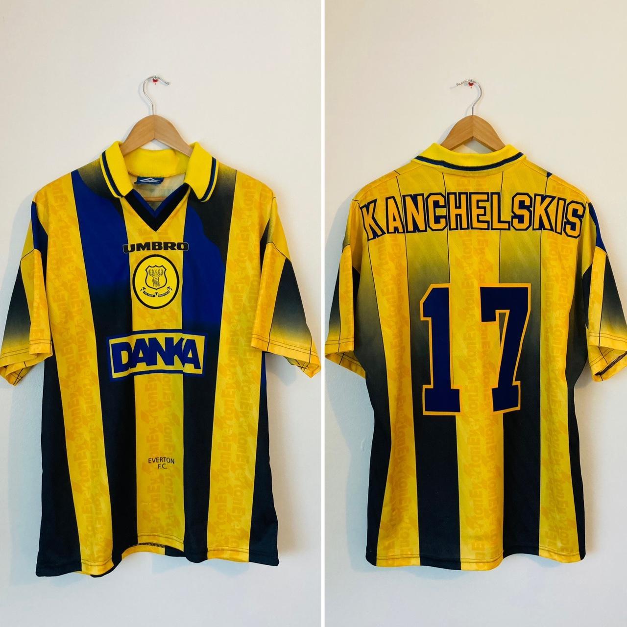 Everton 1996/1997 Yellow & Black Away Football Shirt (L)