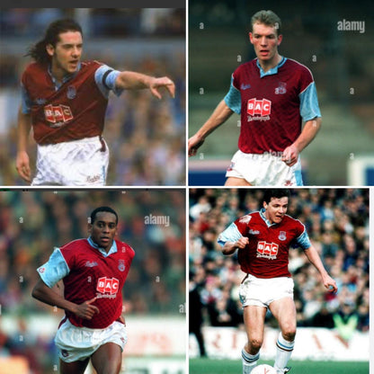 West Ham United 1990/1991 Claret & Blue Home Football Shirt (M)