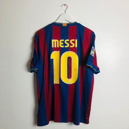 Barcelona 2009/2010 Red & Blue Home Football Shirt (XL)