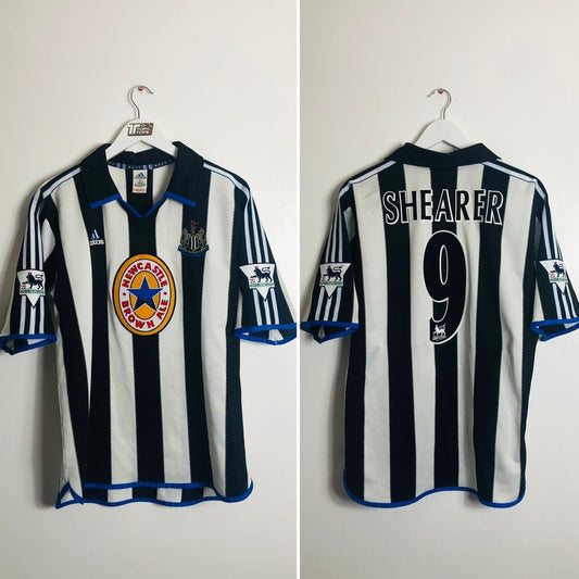 Newcastle United 1999/2000 Black & White Home Football Shirt (L)