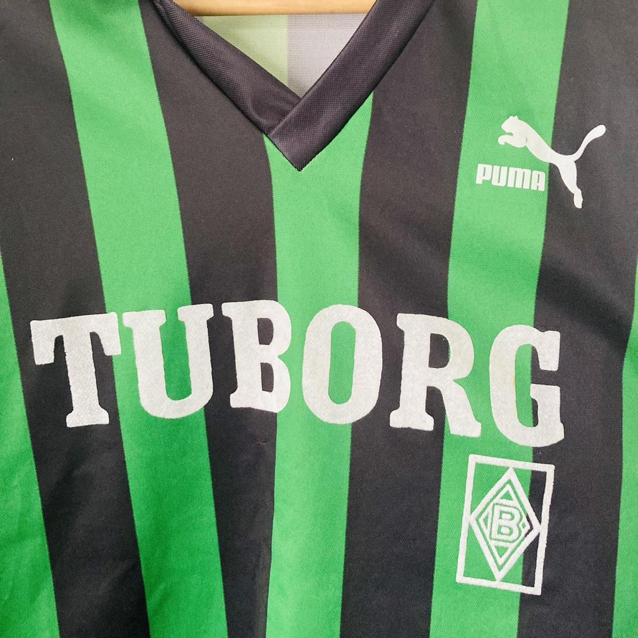 Borussia Monchengladbach 1991/1992 Green & Black Away Football Shirt (L)