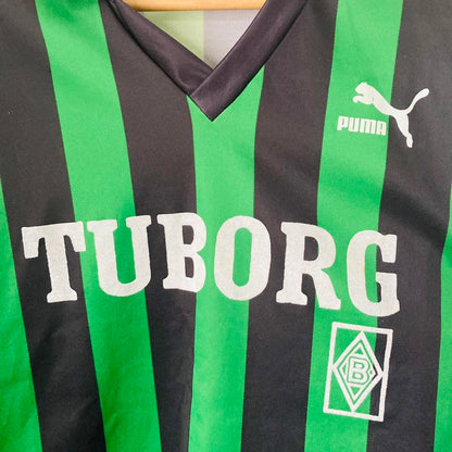 Borussia Monchengladbach 1991/1992 Green & Black Away Football Shirt (L)