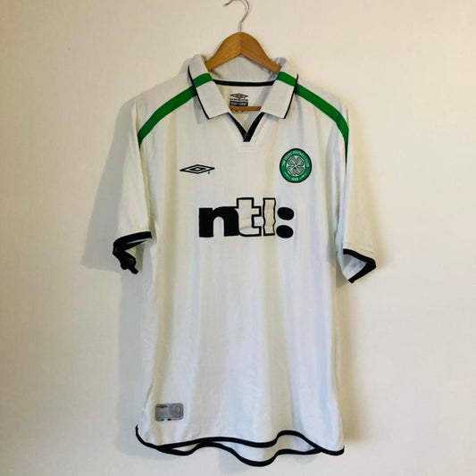 Celtic 2001/2002 White Away Football Shirt (XL)